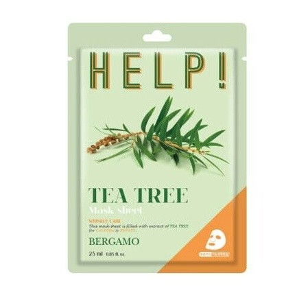 Help Sheet Mask Tea Tree Face Mask 25ml BERGAMO