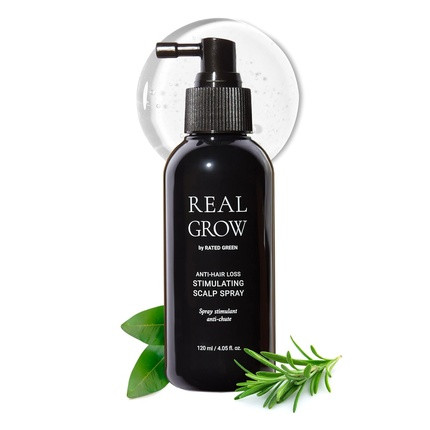 REAL GROW Anti Hair Loss Stimulating Scalp Spray Korean Hair Care Cold Brewed Organic Rosemary Water for Growth 6.06 Fl. Oz