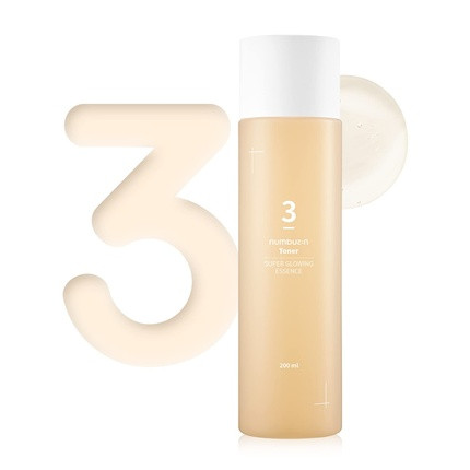 numbuzin No.3 Super Glowing Essence Toner with Fermented Ingredients, Niacinamide, and Galactomyces for Glowy Skin Radiance 6.76 fl.oz