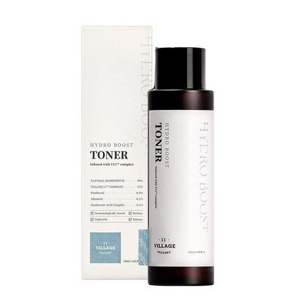 VILLAGE11FACTORY Hydro Boost Toner with Hyaluronic Acid and Chamomile Extract 4.06 fl oz/120ml