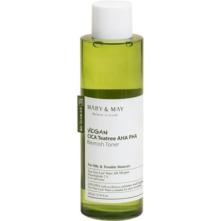 Mary&May Vegan CICA Tea Tree AHA PHA Toner Soothing & Calming 200ml