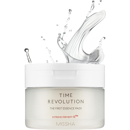 MISSHA Time Revolution The First Essence Toner Pads 75 Pads Exfoliating Enhanced with AHA Moisturizing Larger Size Advanced Ferment Absorption Essence Pads 1 Count