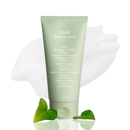 Abib Acne Foam Cleanser Heartleaf Foam 5.07 fl oz 150 ml Hydrating Mild Acidic Daily Facial Cleanser Panthenol B5 Soothing for Irritated Skin and Acne Pimple Care