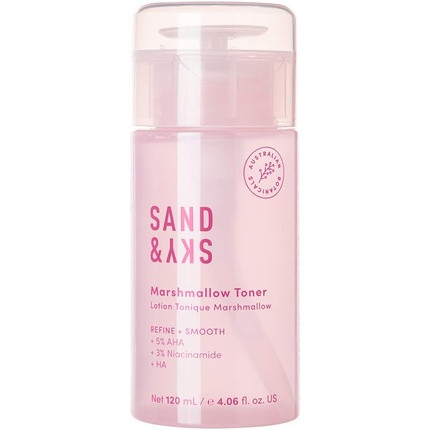 Sand & Sky Marshmallow Toner Hydrating Exfoliating Facial Toner to Brighten Skin Pore Tightening Minimizing Redness Niacinamide AHA BHA Hyaluronic Acid for Smooth and Soft Skin