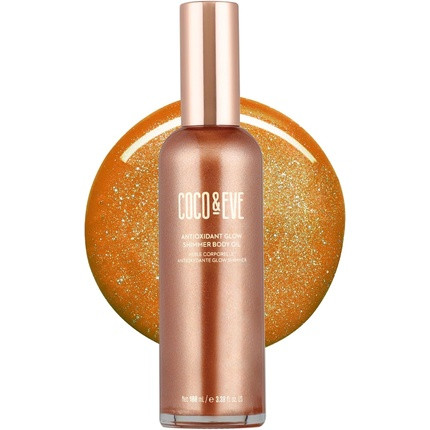 Coco & Eve Antioxidant Glow Shimmer Body Oil - Lightweight Skin Illuminator